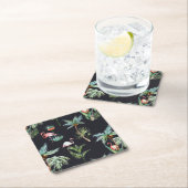 水彩パームパターン スクエアペーパーコースター (インサイチュ)