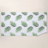 水彩パームパターン ビーチタオル (正面)