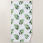 水彩パームパターン ビーチタオル (正面)