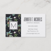 水彩パームパターン|モノグラム 名刺 (正面)