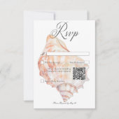 水彩パームモダン&ビーチシーンQRコード 出欠カード (正面)