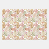 水彩パームリーフとローズ ラッピングペーパーシート (正面2)