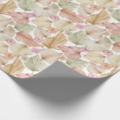 水彩パームリーフとローズ ラッピングペーパー (角)