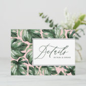 水彩パームリーフの葉の装飾 ウェディングの詳細 案内状 (スタンド正面)