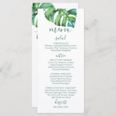 水彩パームリーフ – 目的地のウェディングメニュー メニュー (正面/裏面)