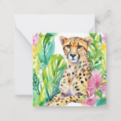 水彩パーム名門私立校風のビーチチーター入り花 ノートカード (正面)