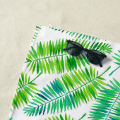 水彩パーム葉のパターン ビーチタオル (インサイチュ)