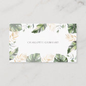 水彩パーム葉金ゴールド葉 名刺 (正面)