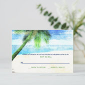 水彩パーム返信カード 招待状 (スタンド正面)