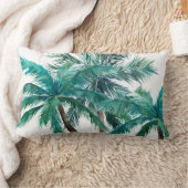 水彩パーム ランバークッション (ブランケット)