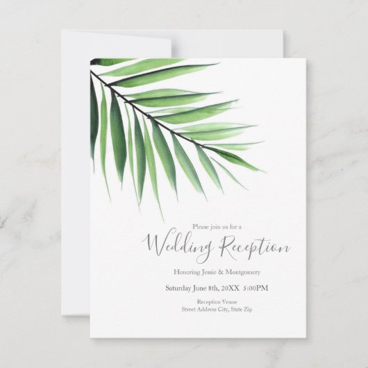 水彩パーム 招待状 (正面)
