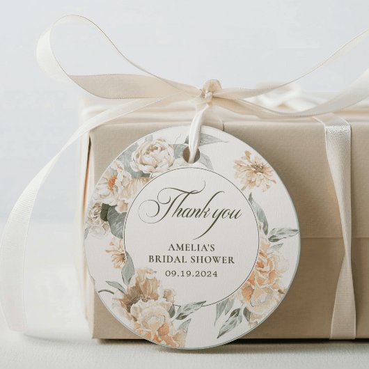 水彩パールとプロセッコの結婚前お披露目ギフトタグ フェイバータグ