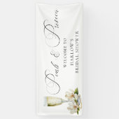 水彩パールとプロセッコの花嫁シャワー 横断幕 (縦)