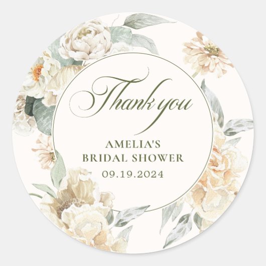 水彩パールのプロセッコ ブライダルシャワーのお土産 ラウンドシール (正面)