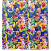 水彩パーロット シャワーカーテン (正面)