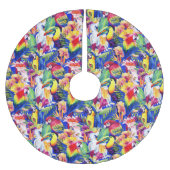 水彩パーロット ブラッシュドポリエステルツリースカート (正面)