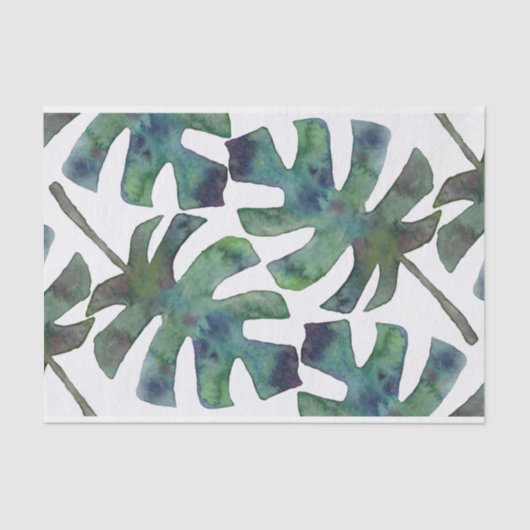 水彩パ素朴ーム葉熱帯 薄葉紙 (正面)