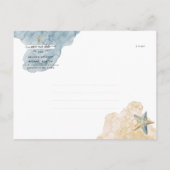 水彩ヒトダスティブルー私たち救の日付 案内ポストカード (裏面)