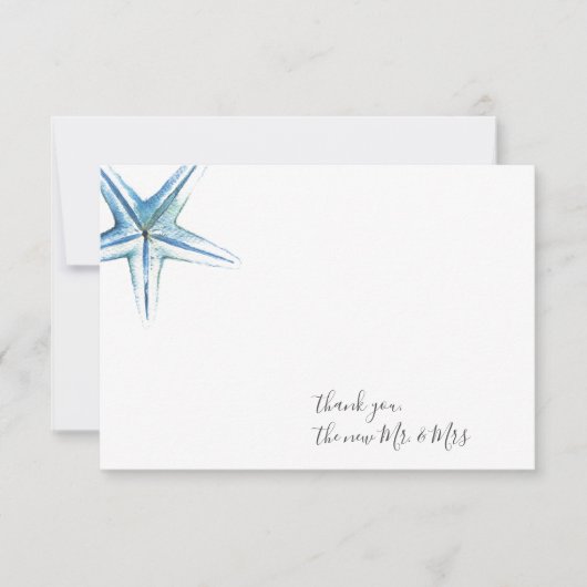 水彩ヒトデありがとう文房具ノートカード ノートカード (正面)