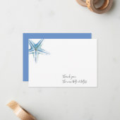 水彩ヒトデありがとう文房具ノートカード ノートカード (正面/裏面インサイチュ)