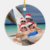 水彩ヒトデのクリスマスフォト セラミックオーナメント (裏面)