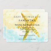 水彩ヒトデの赤ちゃんシャワー 招待状 (正面/裏面)