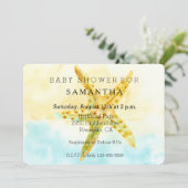 水彩ヒトデの赤ちゃんシャワー 招待状 (スタンド正面)