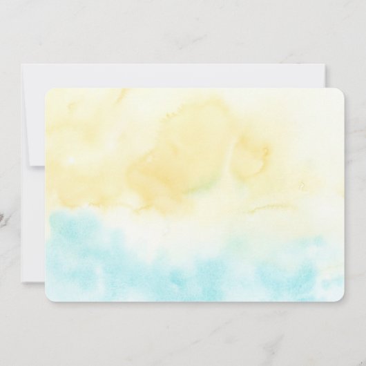 水彩ヒトデの赤ちゃんシャワー 招待状 (裏面)