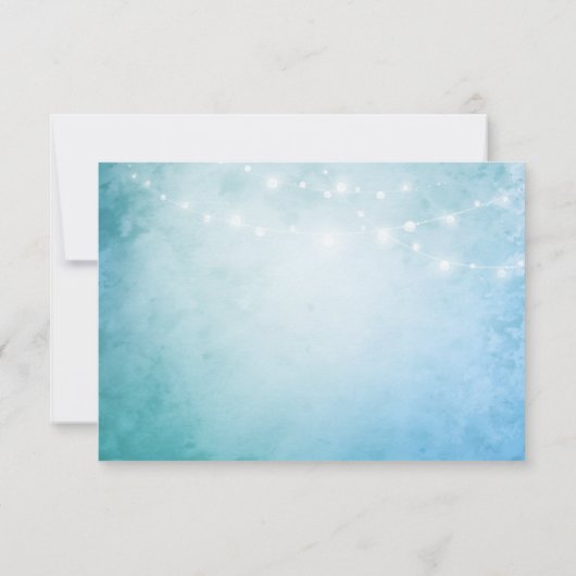 水彩ヒトデエレガントビーチ結婚式 出欠カード (裏面)