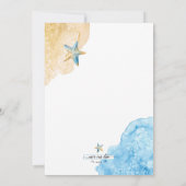 水彩ヒトデビーチモダンコースト結婚ーズ セーブザデート (裏面)