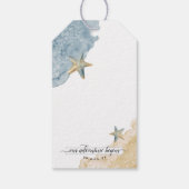 水彩ヒトデビーチ沿岸結婚式の引き出物 ギフトタグ (裏面)