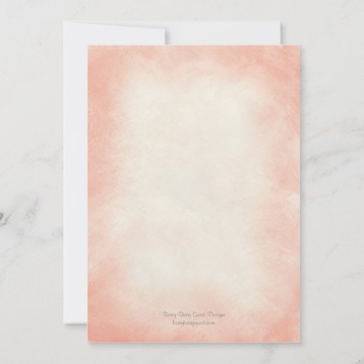 水彩ヒトデビーチ結婚式招待状サンゴ 招待状 (裏面)