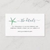 水彩ヒトデビーチ結婚式詳細カード プレイスカード (正面)