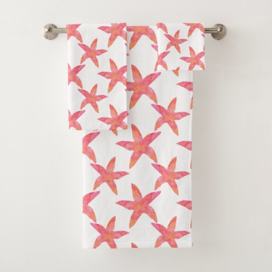 水彩ヒトデ模様 バスタオルセット (インサイチュ)