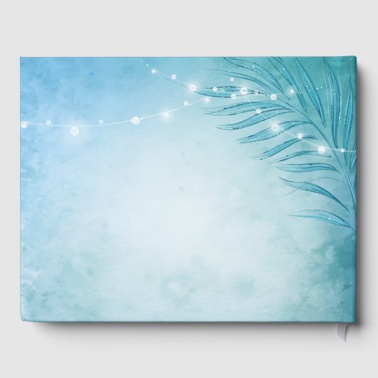 水彩ヒトデ海エレガントビーチ結婚式 ゲストブック (裏面)