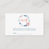 水彩ヒトデ珊瑚礁おむつラッフル エンクロージャーカード (正面)