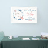 水彩ヒトデ珊瑚礁ベビーシャワーウェルカム 横断幕 (トレードショー)