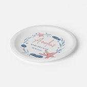 水彩ヒトデ珊瑚礁ベビーシャワー ペーパープレート (アングル)