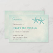 水彩ヒトデ結婚式レセプションカード エンクロージャーカード (正面/裏面)