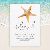 水彩ヒトデ魚介類リハーサルディナー 招待状