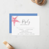 水彩ヒトデRSVPカード ノートカード (正面/裏面インサイチュ)