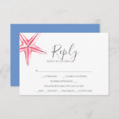 水彩ヒトデRSVPカード ノートカード (正面/裏面)