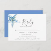 水彩ヒトデRSVPカード ノートカード (正面/裏面)