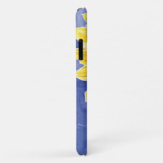 水彩ヒマワリろうけつ染め青と黄フローラ Case-Mate iPhoneケース (裏面/右)