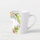 水彩ヒマワリフローラピンク名 カフェラテマグ (右)