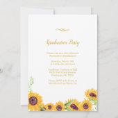 水彩ヒマワリー写真卒業パーティー招待状 招待状 (裏面)