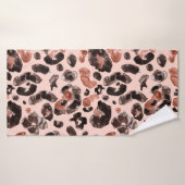 水彩ヒョウアニマルプリント バスタオル (バスタオル)