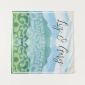 水彩ヒルズBBQ結婚の背景 タペストリー (正面(横))