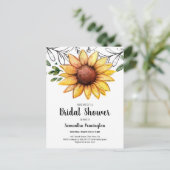 水彩ヒ素朴マワリブライダルシャワー インビテーションポストカード (スタンド正面)