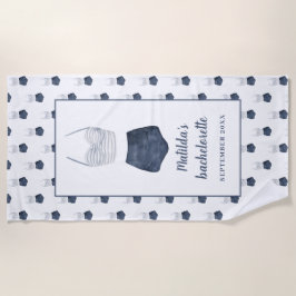 水彩ビキニ ウェディング バチェロレッテ 記念品 ビーチタオル
